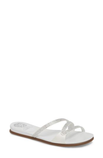 Women's Vince Camuto Elouisa Crystal Slide Sandal M - White