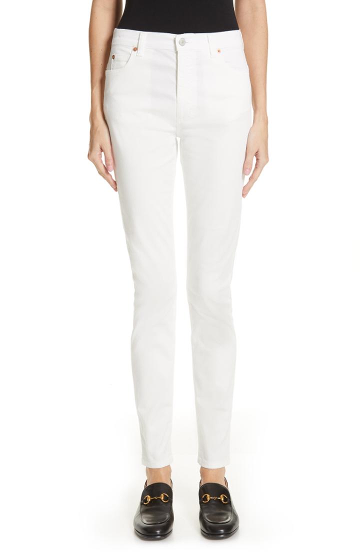 Women's Gucci High Waist Skinny Jeans - White