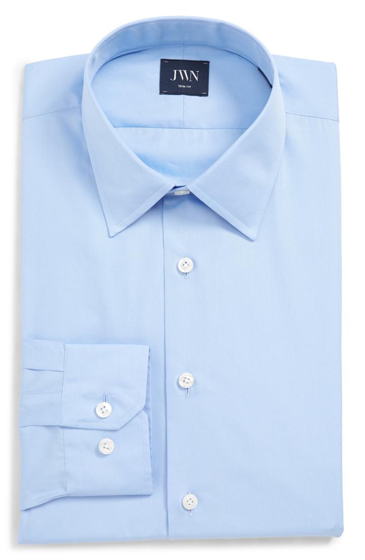 Men's John W. Nordstrom Trim Fit Solid Dress Shirt .5 - 35 - Blue