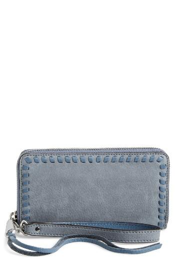 Women's Rebecca Minkoff Vanity Nubuck Leather Phone Wallet - Blue