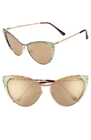 Women's Rad + Refined Crystal Cat Eye Sunglasses - Gold/ Multi