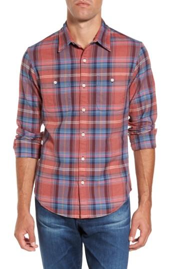 Men's Bonobos Slim Fit Plaid Flannel Sport Shirt - Pink