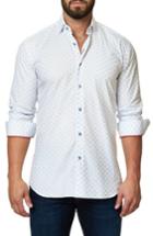 Men's Maceoo Trim Fit Fish Print Sport Shirt (m) - White