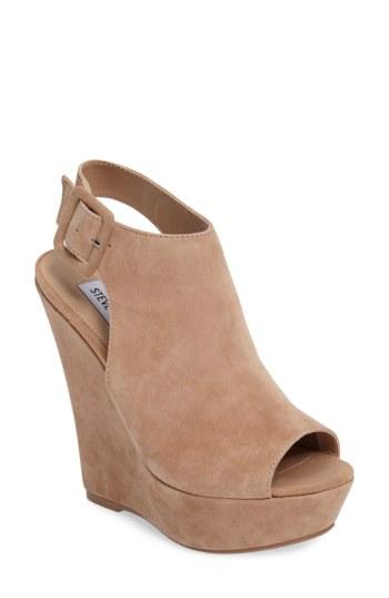 Women's Steve Madden Elvy Wedge Sandal .5 M - Brown