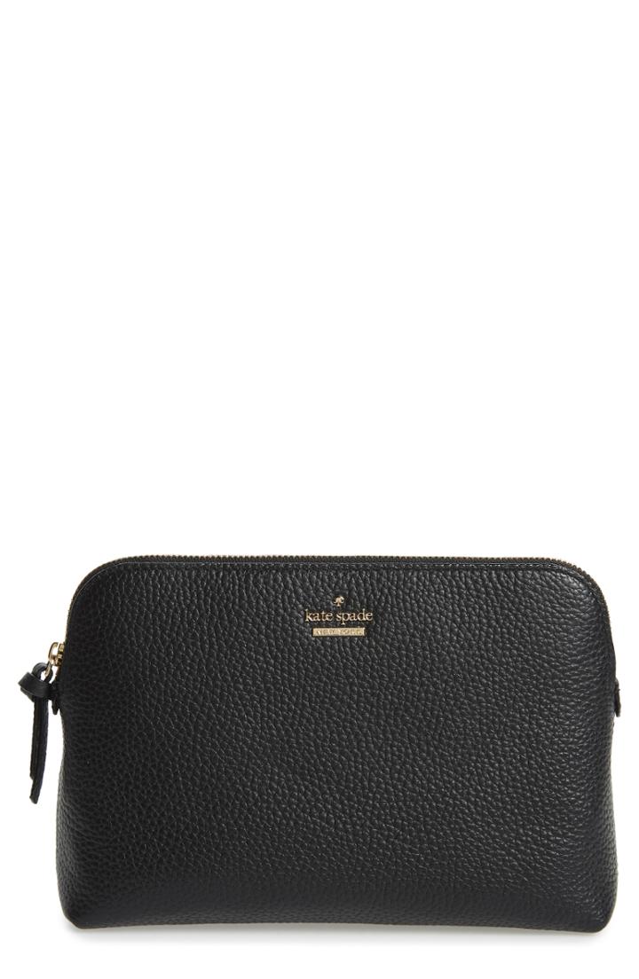 Kate Spade New York Jackson Street - Small Briley Leather Cosmetics Bag, Size - Black