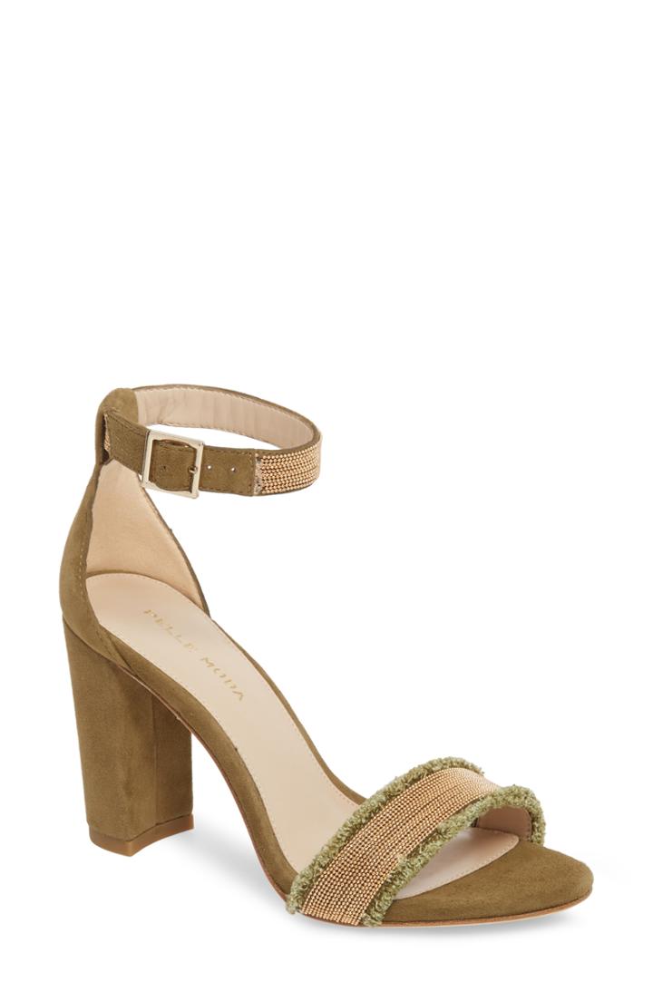 Women's Pelle Moda Bonnie6 Embellished Sandal .5 M - Brown