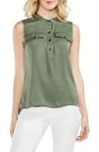 Women's Vince Camuto Sleeveless Henley Blouse, Size - Green