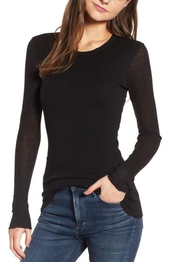 Women's James Perse Double Layer Rib Tee - Black