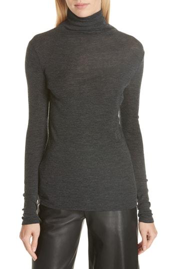 Women's Vince Wool Turtleneck Top - Grey