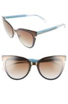 Women's Fendi 52mm Cat Eye Sunglasses - Brown Crystal