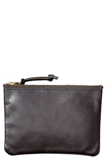 Men's Filson Medium Leather Zipper Pouch - Brown