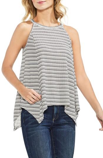 Women's Vince Camuto Handkerchief Hem Stripe Tank - White