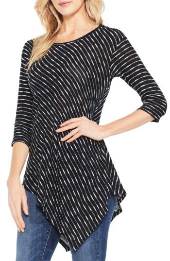 Women's Two By Vince Camuto Asymmetrical Stripe Top - Black