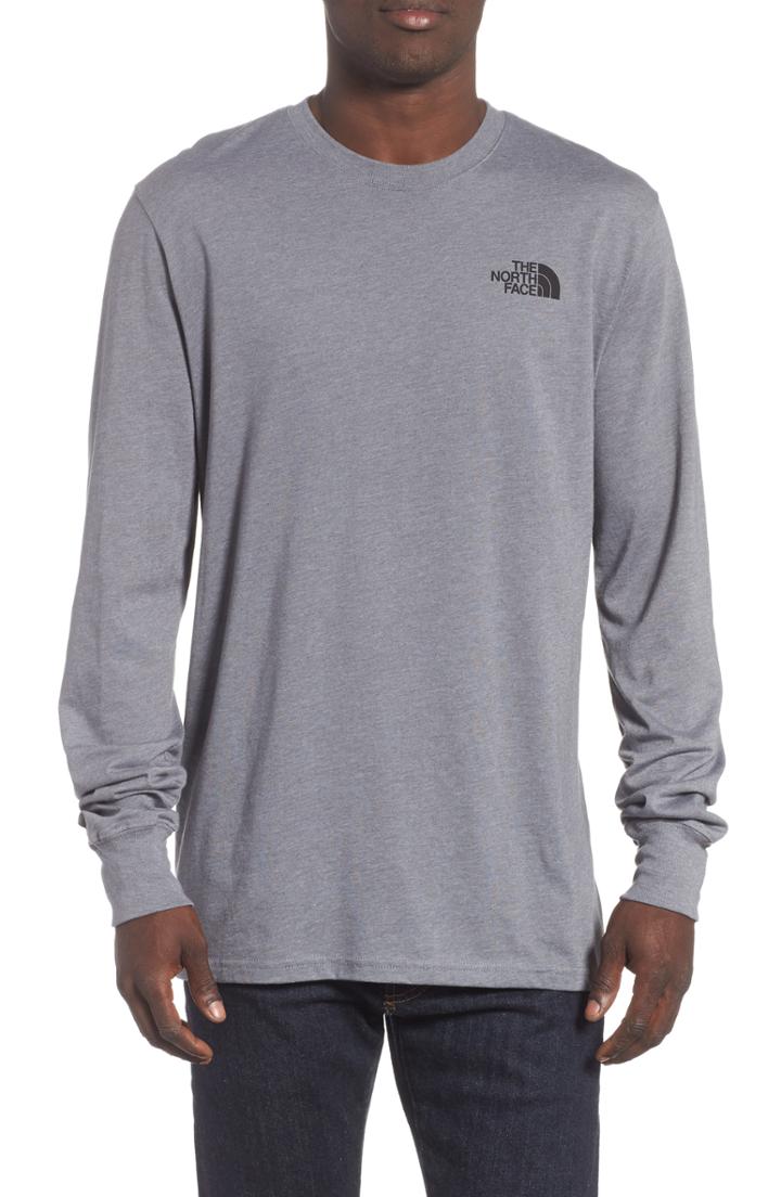 Men's The North Face Red Box Long Sleeve T-shirt, Size - Grey