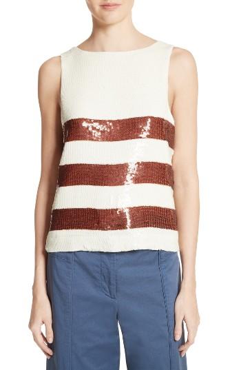 Women's Veronica Beard Marigold Sequin Tank - Metallic