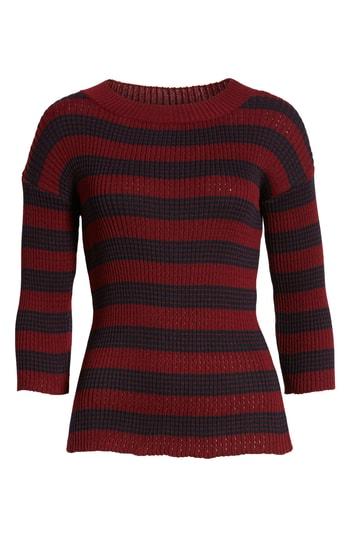 Women's Treasure & Bond Striped Sweater - Burgundy