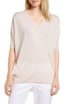 Women's Nordstrom Signature High/low Silk & Cashmere Sweater - Pink