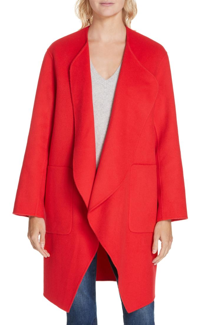 Women's Nordstrom Signature Double Face Wool & Cashmere Coat - Red