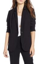 Women's Treasure & Bond Shrunken Crepe Blazer, Size - Black