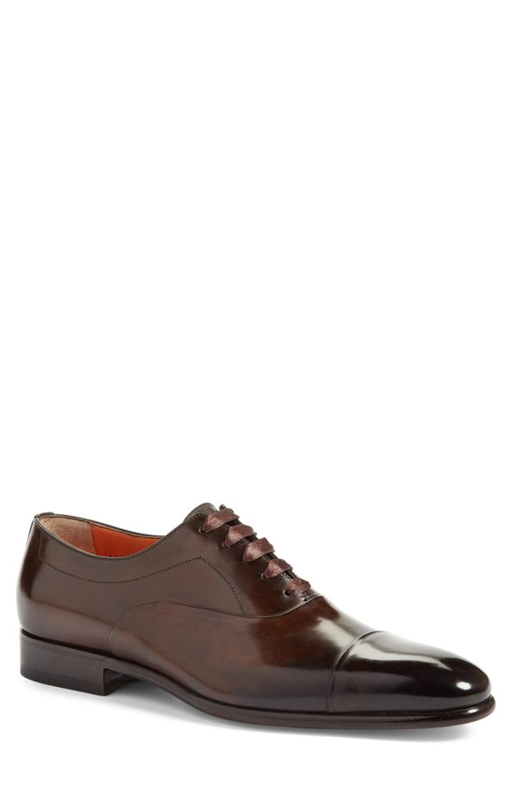 Men's Santoni 'elon' Cap Toe Oxford D - Brown