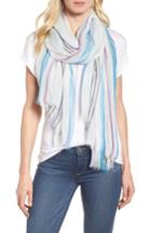 Women's Nordstrom Yarn Dyed Stripe Wrap, Size - Blue