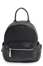 Street Level Faux Leather Backpack - Black