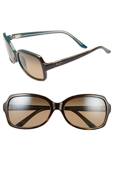 Women's Maui Jim Cloud Break 56mm Polarizedplus2 Sunglasses - Tortoise Peacock/ Blue/ Bronze