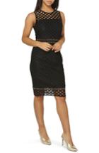 Women's Dorothy Perkins Eyelet Lace Sheath Dress Us / 8 Uk - Black