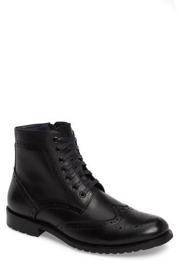 Men's English Laundry Viola Wingtip Boot M - Black