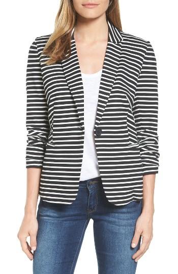 Petite Women's Olivia Moon Knit Blazer, Size P - Black