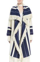 Women's Chloe Stripe Blanket Coat Us / 34 Fr - White