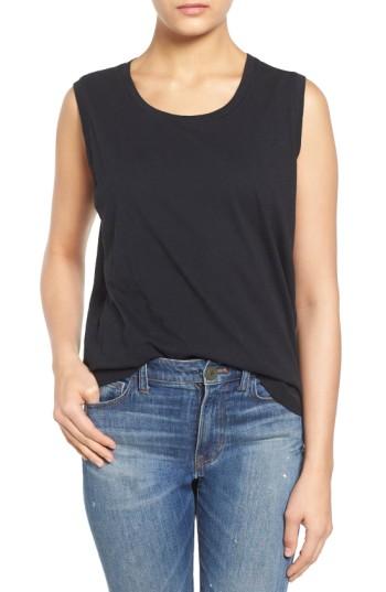 Women's Madewell Whisper Cotton Slub Muscle Tank - Black
