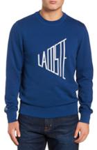 Men's Lacoste Lettering Fleece Sweatshirt (xl) - Blue