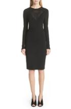 Women's Versace Collection Sheer Detail Knit Dress Us / 40 It - Black