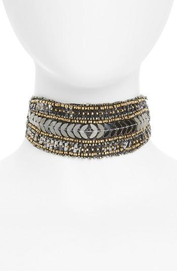 Women's Steve Madden Embellished Bandanna Choker, Size - Black
