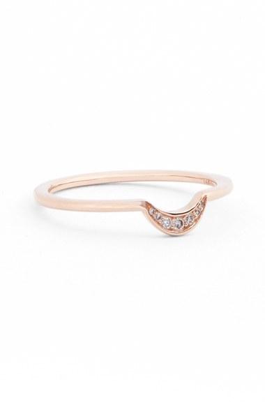 Women's Anna Sheffield 'tiny New Moon' Diamond Ring