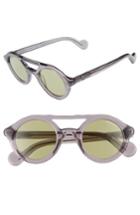 Women's Moncler 47mm Rounded Sunglasses - Grey/ Other / Green