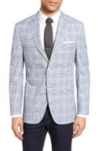 Men's Jkt New York Trim Fit Plaid Cotton Blend Sport Coat