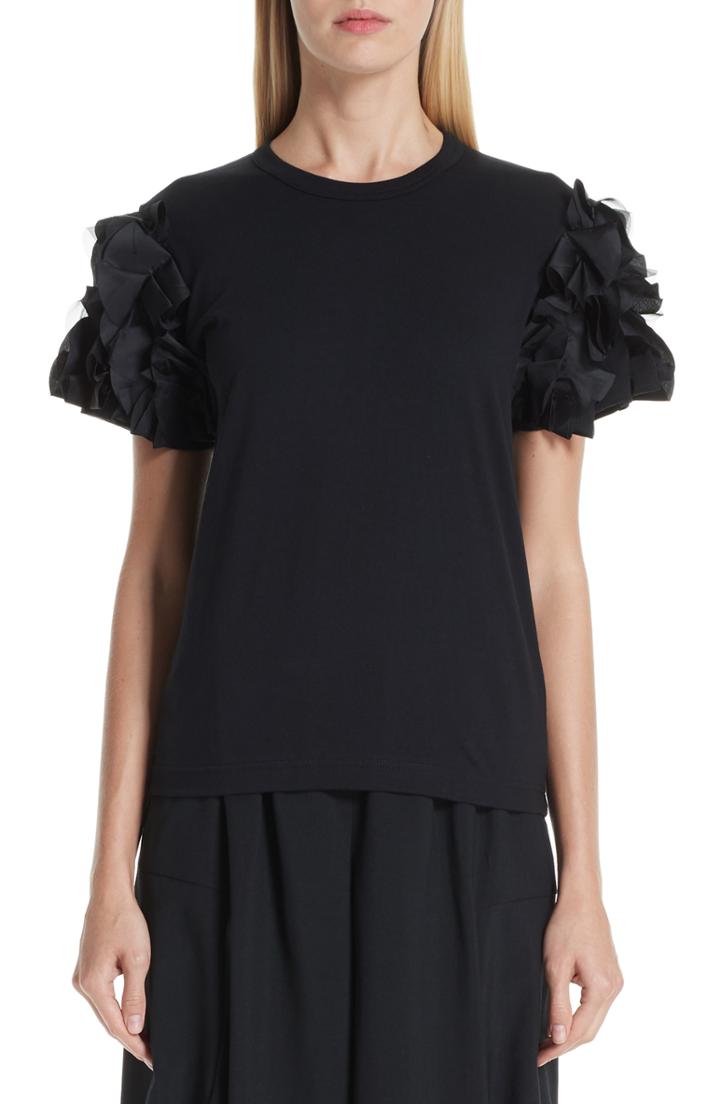 Women's Comme Des Garcons Floral Applique Tee