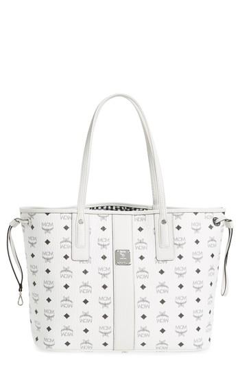 Mcm Medium Liz Reversible Shopper - White