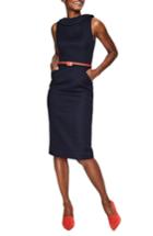 Women's Boden Martha Seam Detail Sleeveless Sheath Dress - Blue