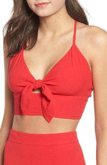 Women's Leith Cross Back Crop Top, Size - Red