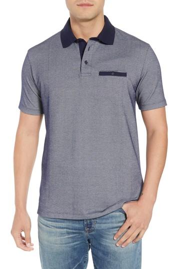 Men's Tailorbyrd Regular Fit Bird's Eye Polo - Blue