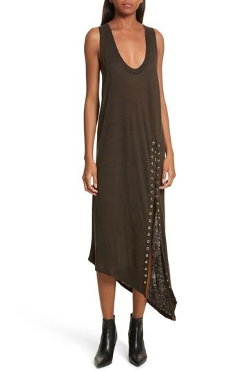 Women's Iro Karossi Asymmetrical Linen Tank Dress - Grey