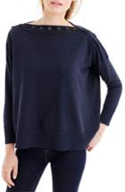 Women's J.crew Button Boatneck Sweater, Size /x-small - Blue