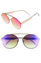 Women's Quay Australia Camden Heights 59mm Aviator Sunglasses - Matte Gold/ Pink
