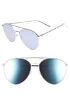 Women's Quay Australia X Jasmine Sanders Indio 60mm Mirrored Aviator Sunglasses - Silver/ Blue