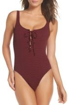 Women's Solid & Striped Sophia Ribbed One-piece Swimsuit