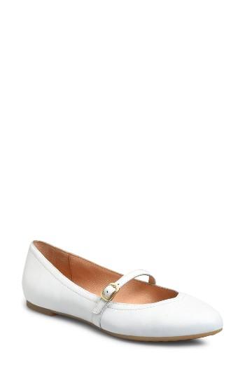 Women's Ono Lynn Mary Jane Flat .5 M - White