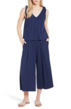 Women's Bobeau Tie Sleeve Popover Jumpsuit - Blue